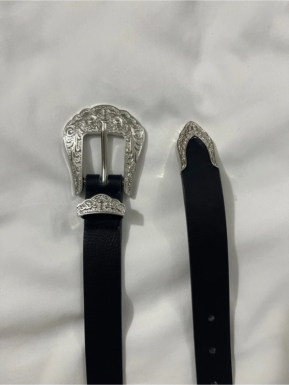 Abercrombie & Fitch | Black Western Belt w/ Silver Hardware
